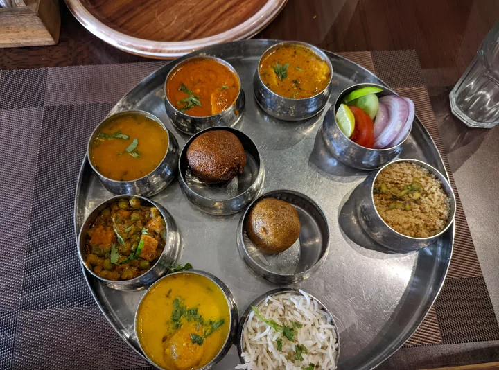 A traditional Rajasthani thali served in Jaipur
