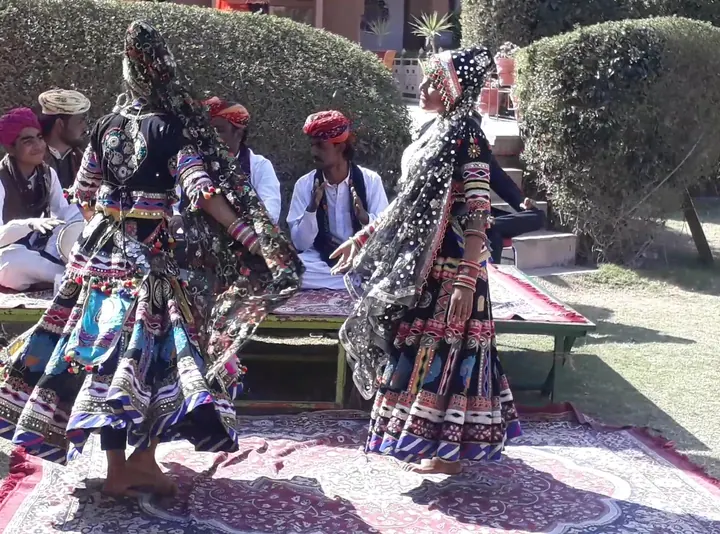 Kalbeliya dancers performing a traditional Rajasthani folk dance