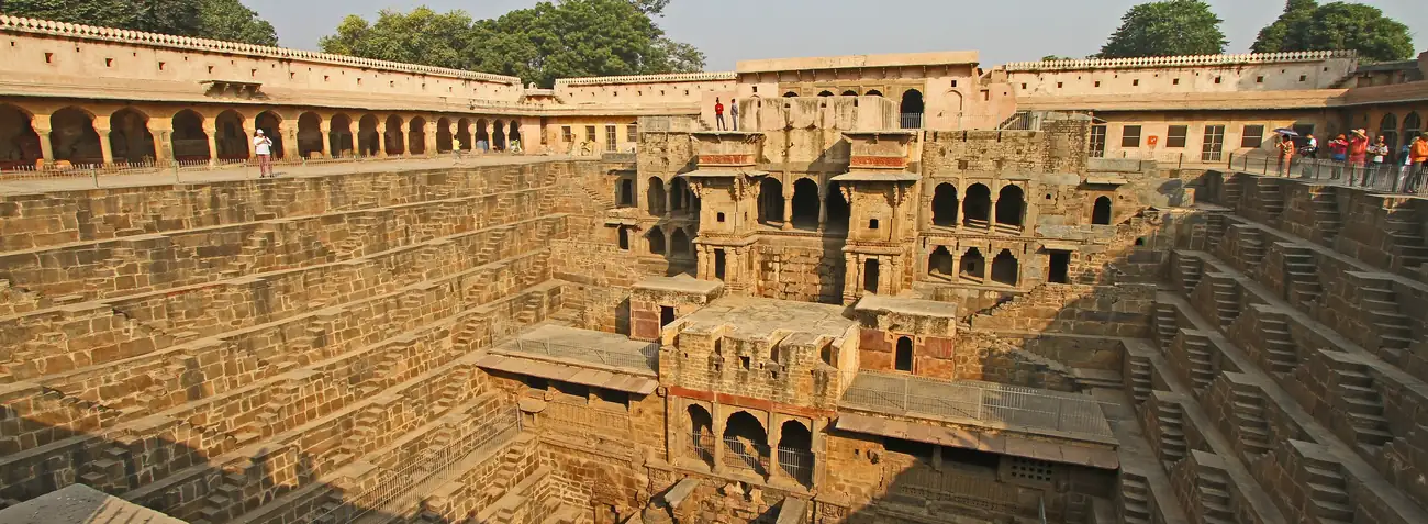 The stepped geometry of Chand Baori stepwell at Abhaneri